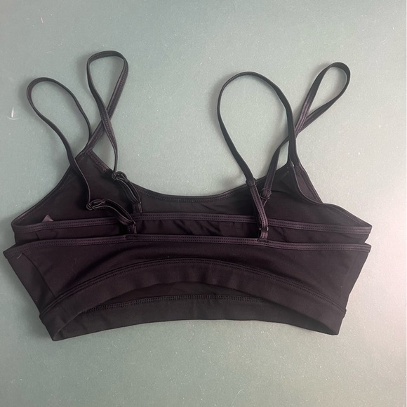 Good American Womens Black Keyhole Adjustable Unpadded Wireless Sports Bra 2/med - Picture 3 of 7